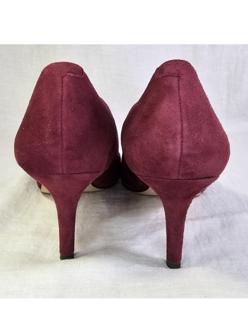 Ann Taylor Eryn Suede Pump 2.75” Kitten Heel Pointed Toe Scarpin 8.5 Plum Rose - Picture 5 of 13